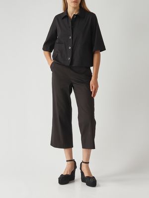 2. Damenhose aus Stretch-Baumwollmischung Schwarz