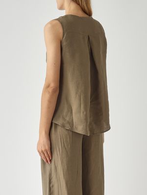 4. Women's linen blouse Military