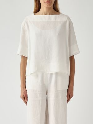 1. Damenbluse aus Leinen Weiß