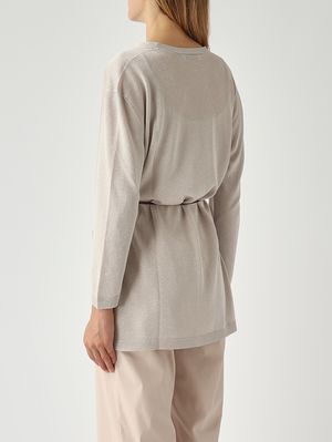 4. Cárdigan de mujer en viscosa con lurex. Polvos Lurex