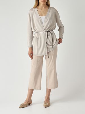 2. Cárdigan de mujer en viscosa con lurex. Polvos Lurex