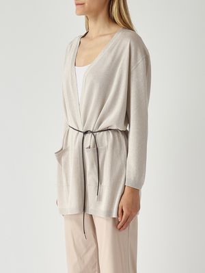 3. Cárdigan de mujer en viscosa con lurex. Polvos Lurex