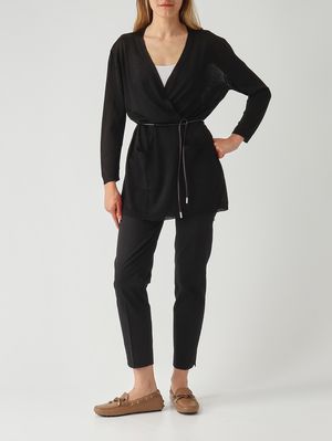 2. Cárdigan de mujer en viscosa con lurex. Negro