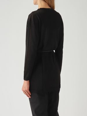 4. Cárdigan de mujer en viscosa con lurex. Negro