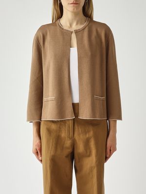 2. Damenjacke aus Lurex-Strick Roségold