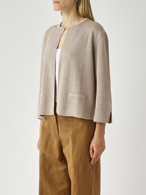 4. Damenjacke aus Lurex-Strick Roségold