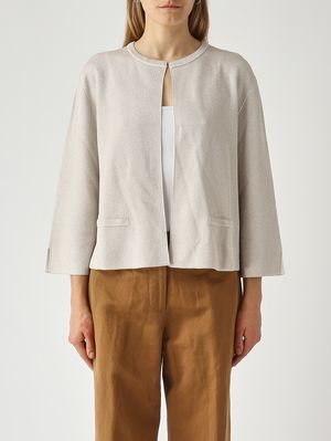 1. Women's lurex knit jacket Platinum
