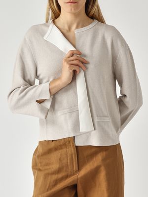 6. Women's lurex knit jacket Platinum