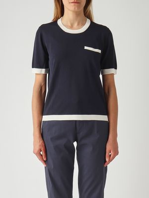 1. Damen-Pullover aus Viskose-Mischung Marineblau