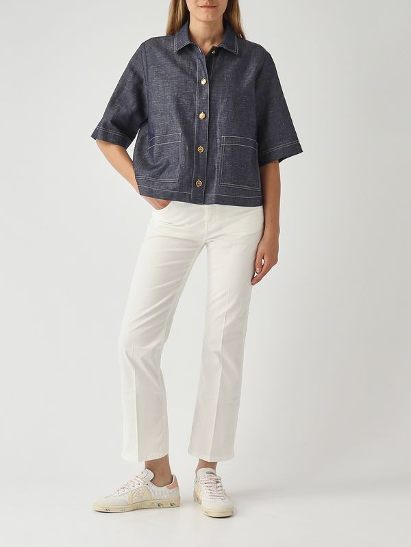 2. Camicia donna in cotone e lino Denim Scuro Gran Sasso 6123060540