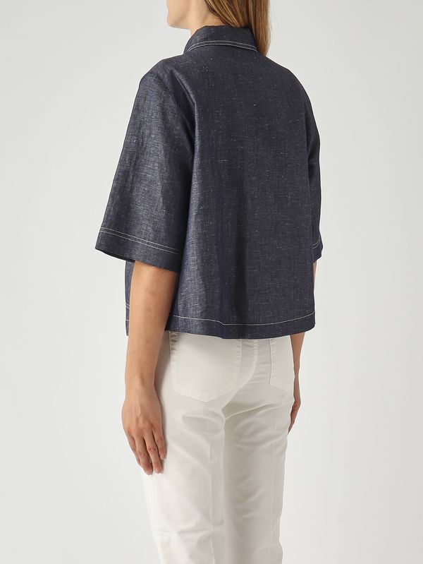 4. Camicia donna in cotone e lino Denim Scuro Gran Sasso 6123060540
