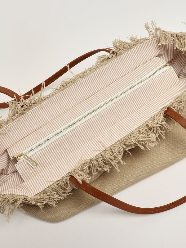 4. Borsa donna City in canvas Beige MC2 Saint Barth cbf0001
