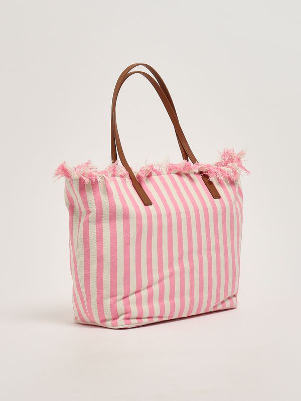 2. Borsa donna City in canvas Rosa-Bianco MC2 Saint Barth cbf0001