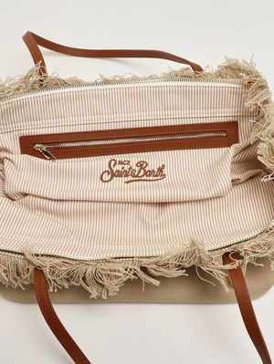3. Borsa donna City in canvas Beige