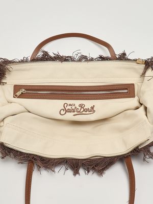 3. Borsa donna City in canvas Marrone