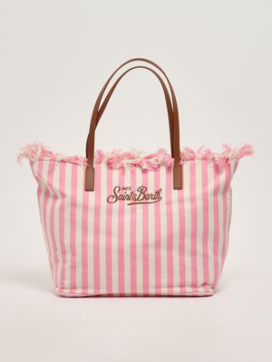 1. Borsa donna City in canvas Rosa-Bianco