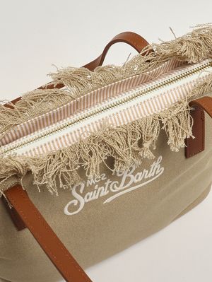 4. Damentasche The City Bag Fringe Medium aus Baumwolle Canvas 11 Stickerei