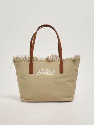 1. Damentasche The City Bag Fringe Medium aus Baumwolle Canvas 11 Stickerei