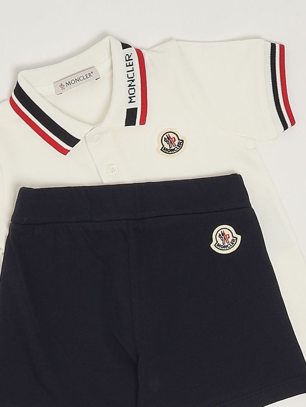 3. Ensemble en coton extensible pour bébé garçon Blanc-Bleu Moncler l19518m000158496f