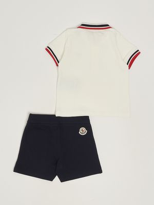 2. Ensemble en coton extensible pour bébé garçon Blanc-Bleu