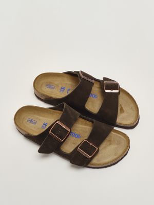 2. Arizona Soft Footbed suede sandals Moka