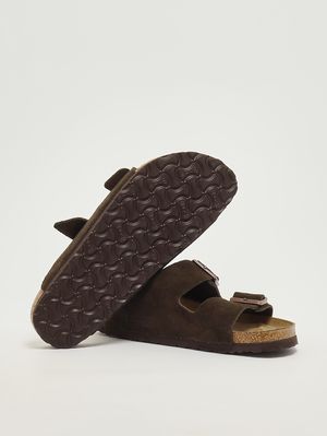 4. Arizona Soft Footbed suede sandals Moka