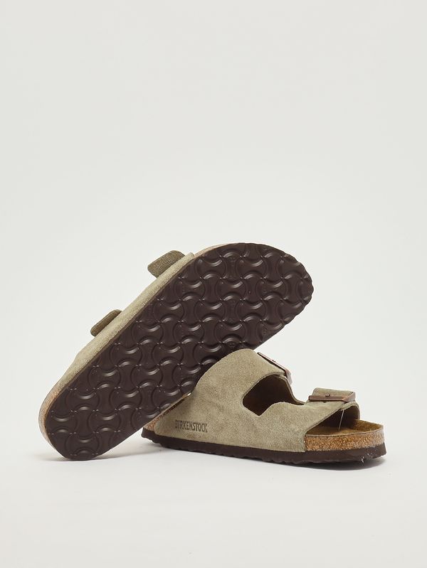 4. Arizona Soft Footbed suede sandals Taupe Birkenstock 951303