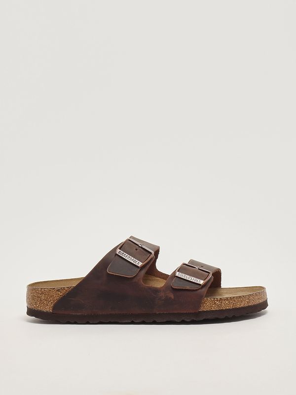 1. Sandalo Arizona Soft Foot Bed in pelle oliata Testa Di Moro Birkenstock 452763
