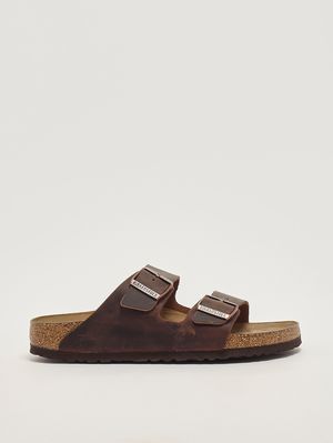 1. Sandalo Arizona Soft Foot Bed in pelle oliata Testa Di Moro