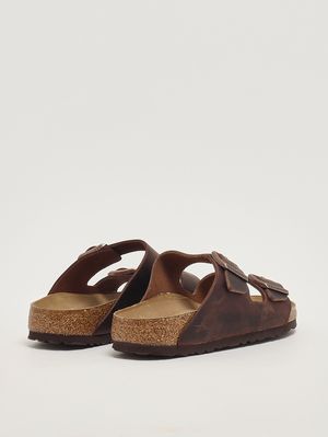 3. Sandalo Arizona Soft Foot Bed in pelle oliata Testa Di Moro