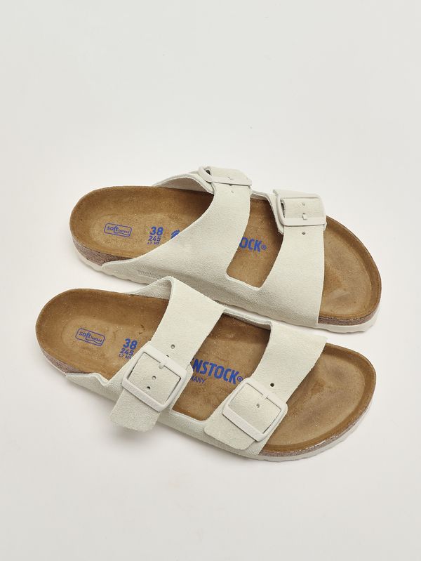 2. Arizona Soft Footbed Sandale aus Wildleder Antikweiß Birkenstock 1024516