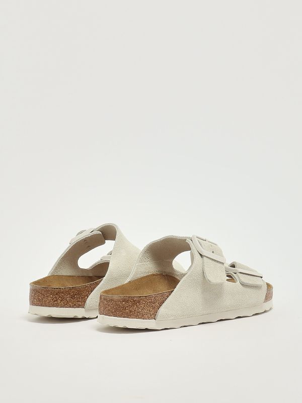 3. Arizona Soft Footbed Sandale aus Wildleder Antikweiß Birkenstock 1024516