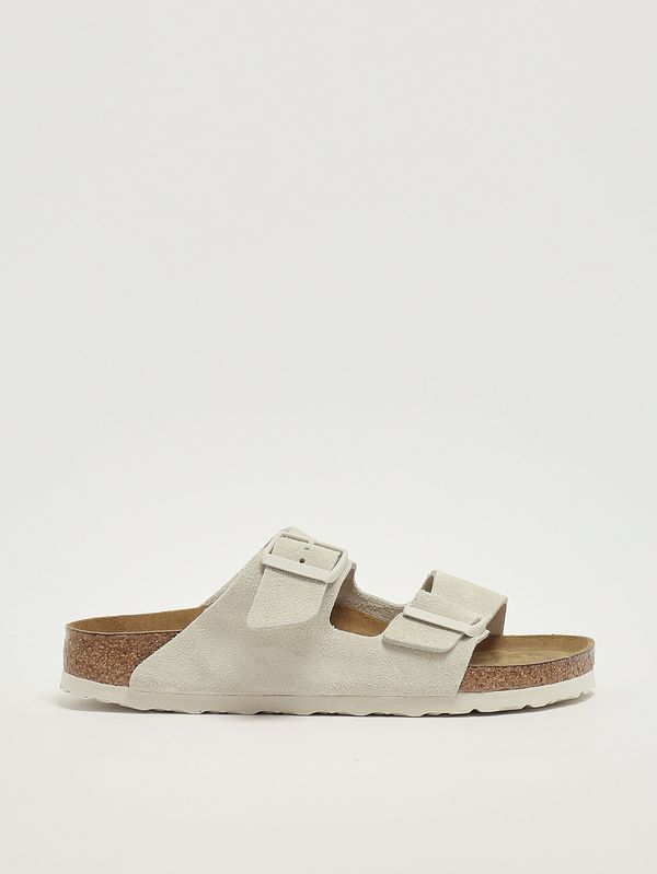 1. Arizona Soft Footbed Sandale aus Wildleder Antikweiß Birkenstock 1024516