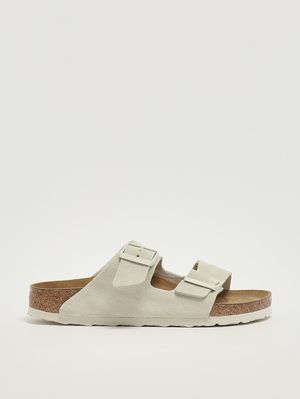 1. Arizona Soft Footbed Sandale aus Wildleder Antikweiß