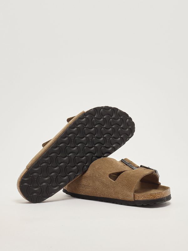 4. Arizona Soft Footbed Sandale aus Veloursleder Torf Birkenstock 1030865