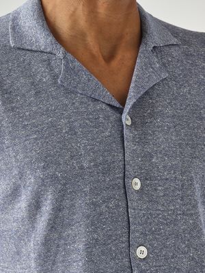 5. Men's cotton and linen tricot sweater Avio Melange