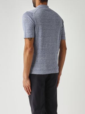4. Men's cotton and linen tricot sweater Avio Melange