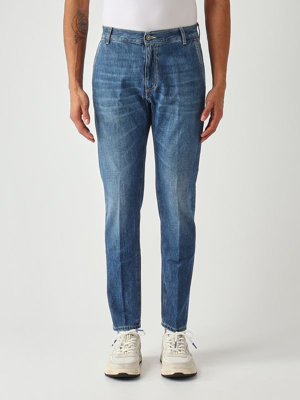 Jeans de hombre Jeff de algodón Vaquero azul Dondup