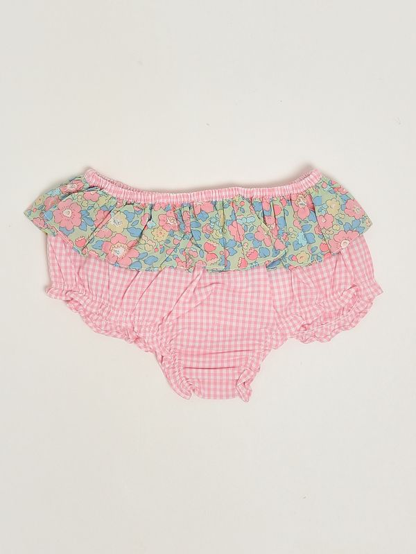 1. Couvre-couche en coton pour bébé fille Vichy rose Pesciolino Rosso n02-patch