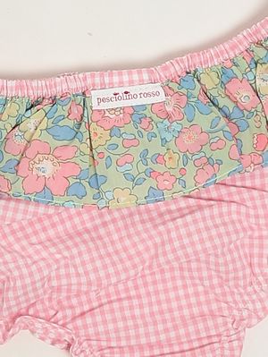 3. Couvre-couche en coton pour bébé fille Vichy rose