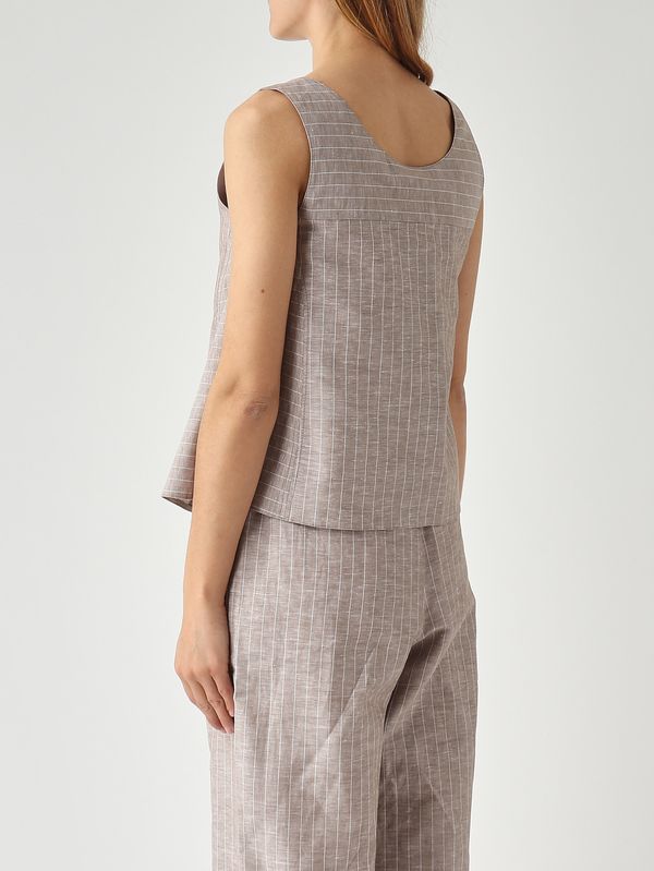 4. Top donna Caliga in lino e cotone Greige MM Max Mara 261661018600
