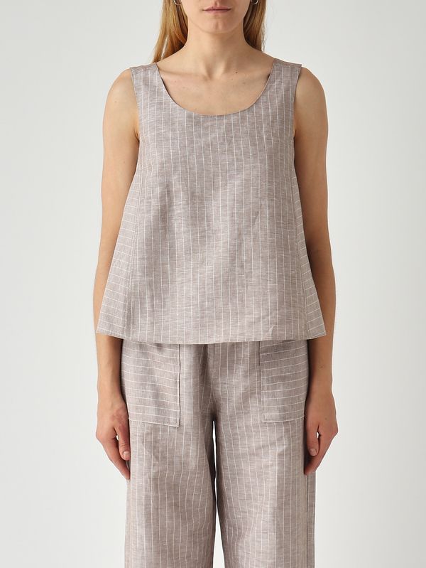 Top donna Caliga in lino e cotone Greige MM Max Mara