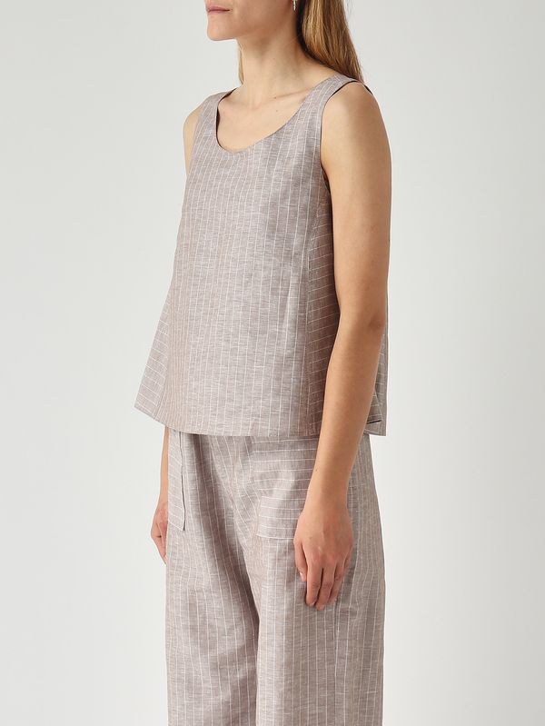 3. Top donna Caliga in lino e cotone Greige MM Max Mara 261661018600