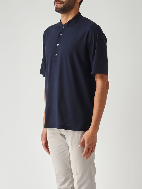 3. Camiseta de hombre de crepé de voile de punto. Azul marino Herno jpl00143u52005
