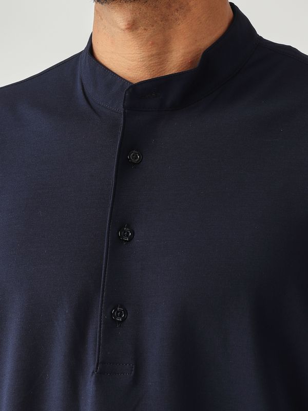 5. Camiseta de hombre de crepé de voile de punto. Azul marino Herno jpl00143u52005