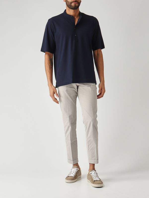 2. Camiseta de hombre de crepé de voile de punto. Azul marino Herno jpl00143u52005