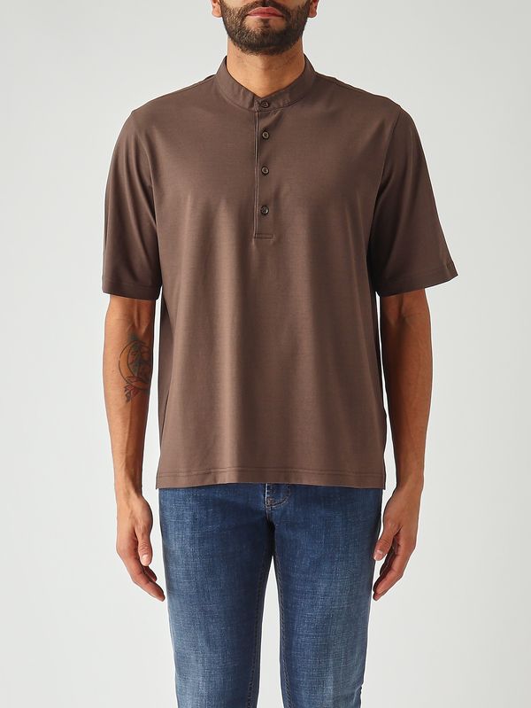 Herren-T-Shirt aus Crêpe-Jersey-Voile Moor memperhatikan Herno