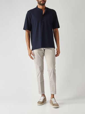 2. Camiseta de hombre de crepé de voile de punto. Azul marino