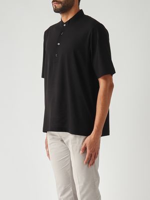 3. T-shirt homme en jersey crêpe voile Noir