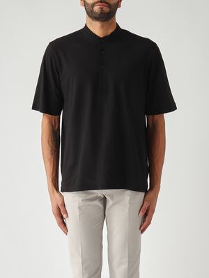 1. T-shirt homme en jersey crêpe voile Noir